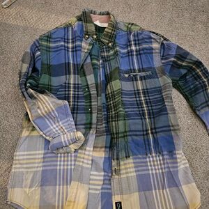 Plaid Patchwork Button-Up Shirt boutique made